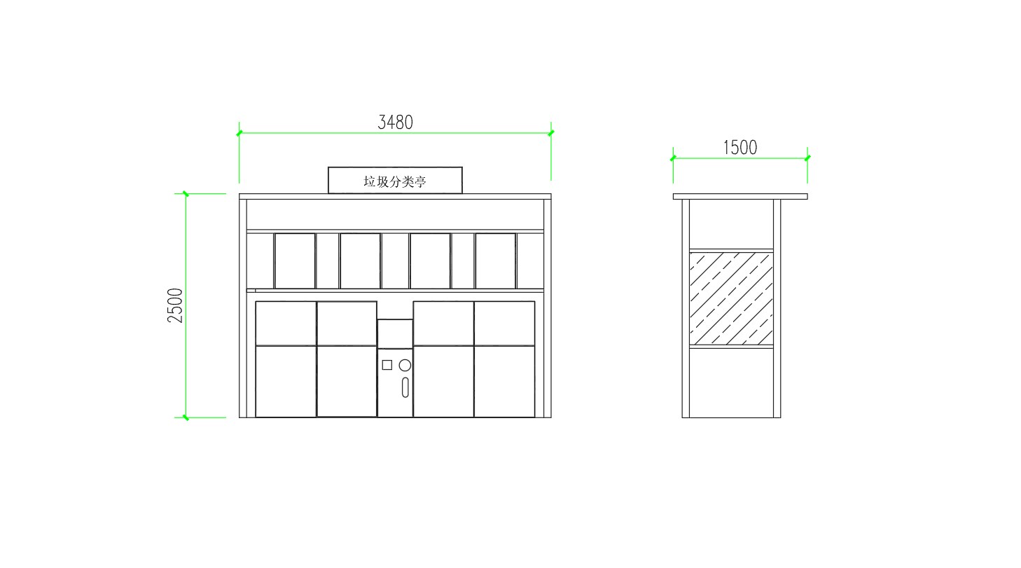智能垃圾亭,定时定点垃圾收集点,小区垃圾分类站尺寸.jpg